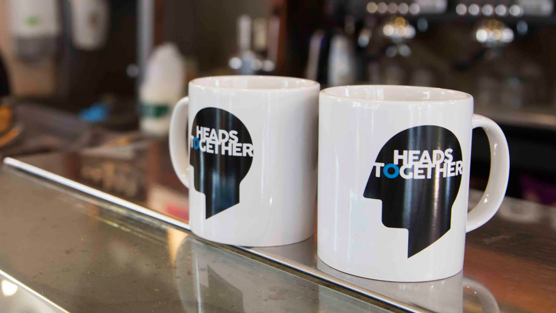 Coffee cups in a cafe
