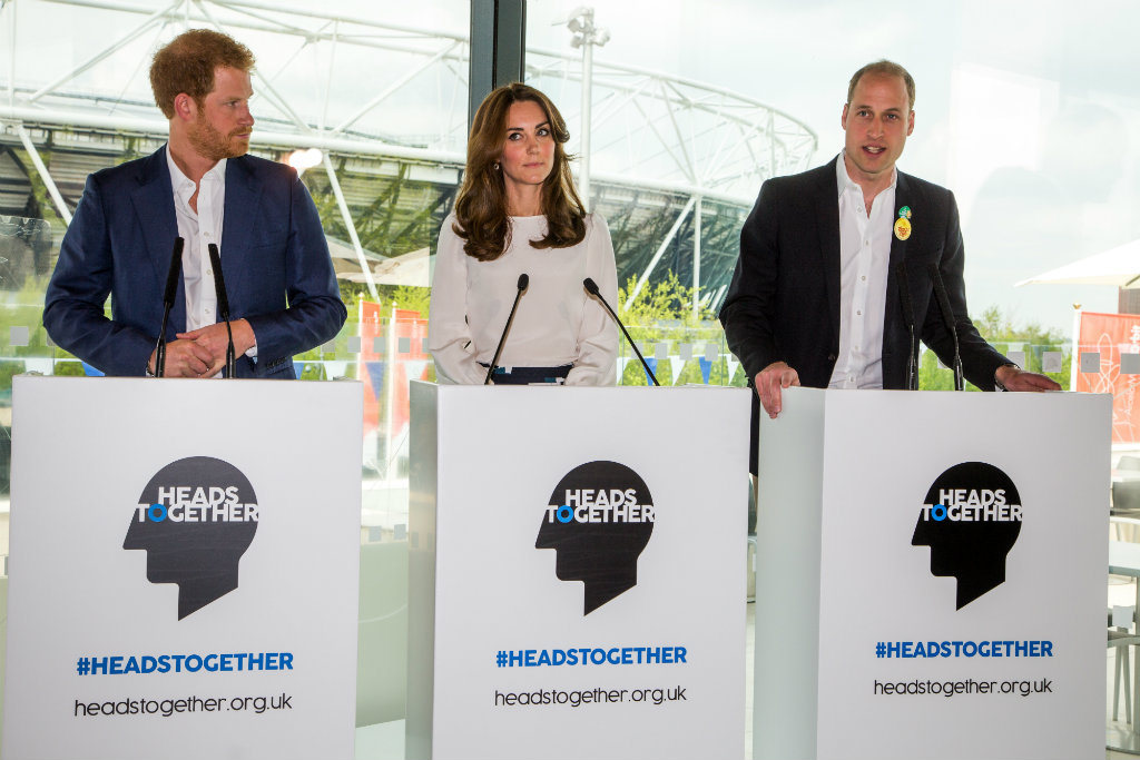 Duke of Cambridge, Duchess of Cambridge and Prince Henry of Wales speaking